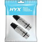 Conector XLR Fêmea 3 Pólos Niquelado HX001F Prata HYX - PCT / 2