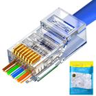 Conectores RJ45 Cat6 Cat5 terminam em Ethernet 8P8C banhado a ouro (pacote com 100) - PETECHTOOL