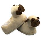 Conforto e Estilo Pantufas 3D de Cachorro Pug Tamanho Único