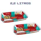 Conj 2 Travessa Retangular Vidro 2,2L Nadir Forno Freezer