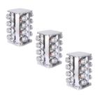 Conj 3 Porta Temperos 16 Potes De Vidro C/ Tampa Giratório