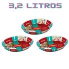 Conj 3 Travessa Marinex 3,2L Oval Vidro Nadir Forno Freezer