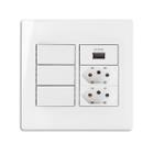 Conj 4x4 3 Int Simples + 1 USB 2A + 2 TOM 10A Infiniti