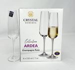 Conj 6 Taças Cristal Ardea Bohemia 220ml Espumantes Titanium