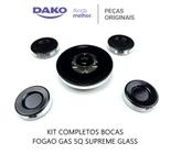 Conj. bocas completas fogão dako supreme glass 5 bocas