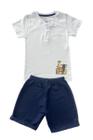 Conj Savana- Camiseta Gola Botões c/ Short Moletinho