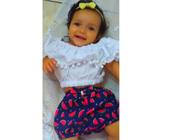 conjuntinho para bebe top ciganinha e shorts melancia p com laço