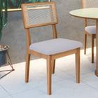 Conjunto 02 Cadeiras de Jantar com Assento Estofado e Encosto com tela Palhinha CA35 Dalla Costa