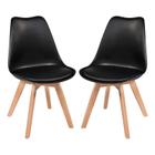 Conjunto 02 Cadeiras Eames Wood Leda Design - Preta