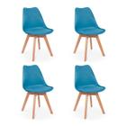 Conjunto 04 Cadeiras Eames Wood Leda Design - Turquesa