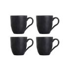 Conjunto 04 Caneca Stoneware Formato Orgânico 273 ml Preto Matte Porto Brasil