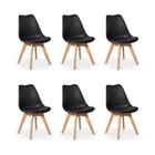 Conjunto 06 Cadeiras Eames Wood Leda Design - Preta