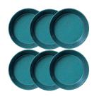 Conjunto 06 Prato Fundo Azul Stoneware 19,5 cm Neo Night Sky Porto Brasil