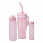 Conjunto 1 Caneca com 2 Garrafas Squeeze Rosa - Lyor