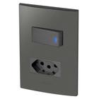 Conjunto 1 Interruptor Led + 1 Tomada 20A - Inova Grafite