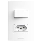 Conjunto 1 Interruptor Paralelo + 1 Tomada 2P+T 20A 250V~ com Placa 4x2 Inova Pró Alumbra
