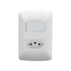 Conjunto 1 Interruptor Simples 1 Tomada C/ Placa Mod. Aria 2P T 250V Cor: Branco 4 X 2 -TRAMONTINA