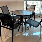 Conjunto 1 Mesa + 4 Cadeiras Para Área Externa, Gourmet, Jardim e Churrasqueira - Preto