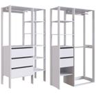Conjunto 1 Para Closet 02 Modulos DB001 DB002 Branco PP Milani Store - Placa & Ponto