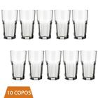 Conjunto 10 Copo Bristol Transparente 340ml Vidro Drinks