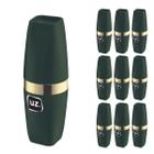 Conjunto 10 Porta Escova Slim com Tampa Verde com Dourado UZ