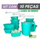 Conjunto 10 Potes 1 Jarra Marmita Organizador Plasticos - Casa Bella