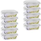 Conjunto 10 Potes Retangular 640 ml Marmita Fit 4 Travas - ECOS