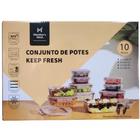 Conjunto 10 Potes Vidro Hermético Vários Tamanhos Keep Fresh