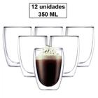 Conjunto 12 Copos Duplo de Vidro Copo Parede Dupla 350 ml Café Expresso Cerveja Chopp Chá