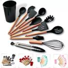 Conjunto 12 Pçs De Silicone Cozinha Presente Mães - Black Watch