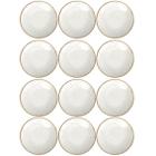 Conjunto 12 Pratos de Porcelana Tramontina para Sobremesa 21cm Rústicos Decorados Marrom