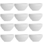 Conjunto 12 Tigelas Brancas 400ml Pequenas Porcelana Bowl Diamante 12,5cm Germer