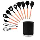 Conjunto 12 Utensílios Cozinha Silicone Cabo Madeira