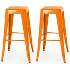 Conjunto 2 Banquetas Tolix 76 cm Iron - Laranja - Magazine Decor