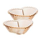 Conjunto 2 Bowls Cristal Coração Pearl Âmbar 15x13x5cm