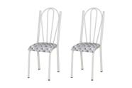 Conjunto 2 Cadeiras América 021 Branco Liso - Artefamol