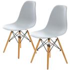 Conjunto 2 Cadeiras Charles Eames Cinza Claro