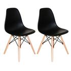 Conjunto 2 Cadeiras Charles Eames Eiffel Wood Madeira Preta