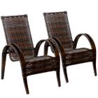 Conjunto 2 Cadeiras Napoli em Fibra Sintética Artesanal Para Área, Edícula, Jardim, Varanda - Pedra Ferro