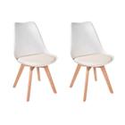 Conjunto 2 Cadeiras para Sala de Jantar Eames Leda Estofada Branco