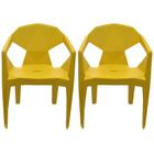 Conjunto 2 Cadeiras Poltrona Plástico Azul/amarelo/vermelha