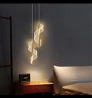 Conjunto 2 Luminárias Pendentes Modernas Douradas com Detalhes 2x 6W, Luz Morna 3000K DN689-2