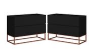 Conjunto 2 mesa de cabeceira eros industrial 60CM preto / cobre - Casa Detalhe