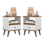 Conjunto 2 Mesa de cabeceira Retro Quarto Cama - Ted