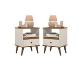 Conjunto 2 Mesa de cabeceira Retro Quarto Cama - Ted