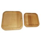 Conjunto 2 Mini Bandejas Petisqueiras Quadradas Em Bambu Madeira