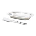 Conjunto 2 Peças Para Arroz Travessa Colher Aço Inox Brinox