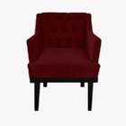 Conjunto 2 Poltronas Decorativa Em Capitonê Para Consultório Classica Suede Vermelho Bordo LM DECOR