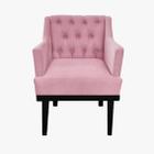 Conjunto 2 Poltronas Decorativa Em Capitonê Para Sala de Estar Classica Corano Rosa Claro LM DECOR