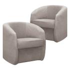 Conjunto 2 Poltronas Decorativas Conceito Orgânico FLY para Sala Bouclê Creme SOFA STORE